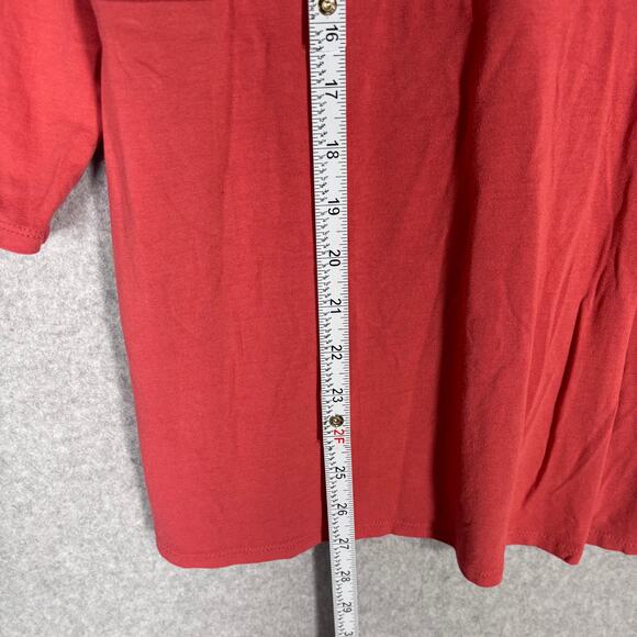 J Jill Tunic Top Medium Coral Wrap Wearever Collection Stretch Soft Flowy Blouse - Picture 7 of 11